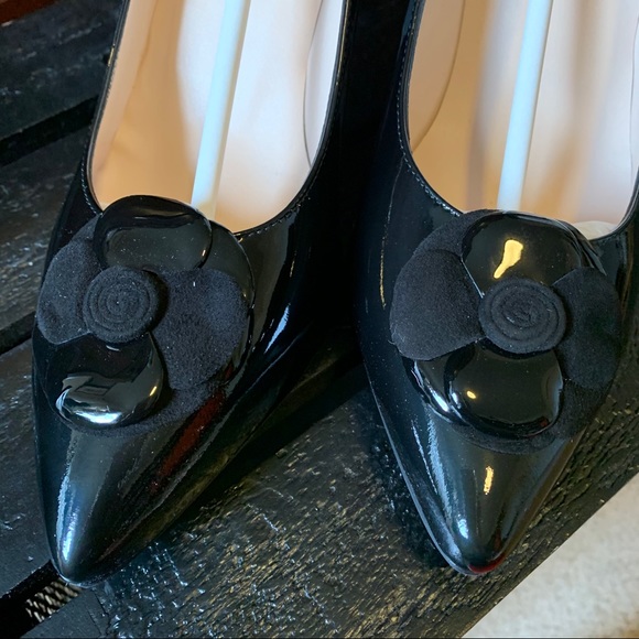 NWT UK Mod Shoes Vtg Repro Black Heels - Picture 3 of 6